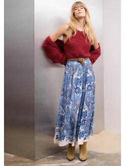 Rok blauw/crème