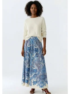 Rok blauw/crème