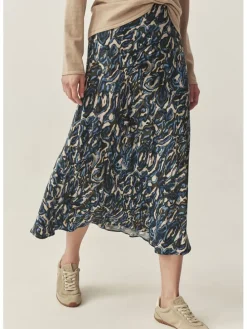 Rok donkerblauw/beige