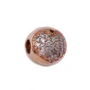Rosévergulde bead met edelstenen