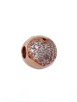 Rosévergulde bead met edelstenen