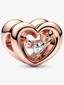 Rosévergulde bead met zirkonia