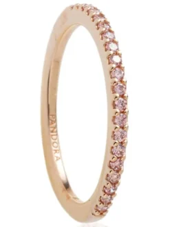 Rosévergulde ring met edelstenen