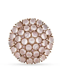 Rosévergulde ring met edelstenen