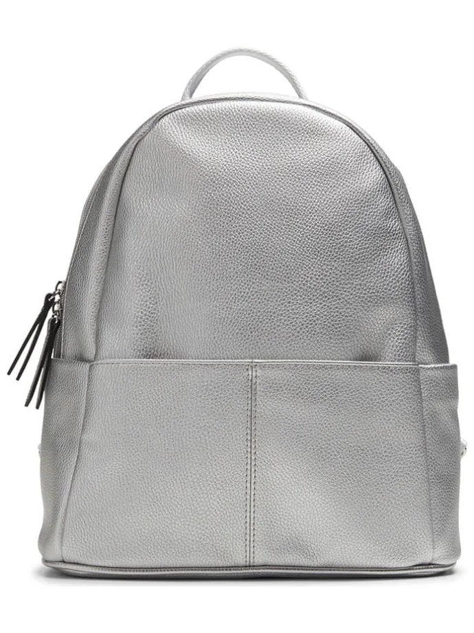 Rugzak "Handlist Lulu" zilverkleurig - (B)24,5 x (H)30 x (D)12 cm