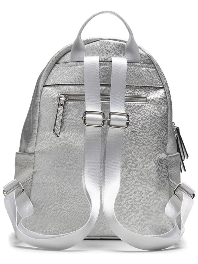 Rugzak "Handlist Lulu" zilverkleurig - (B)24,5 x (H)30 x (D)12 cm