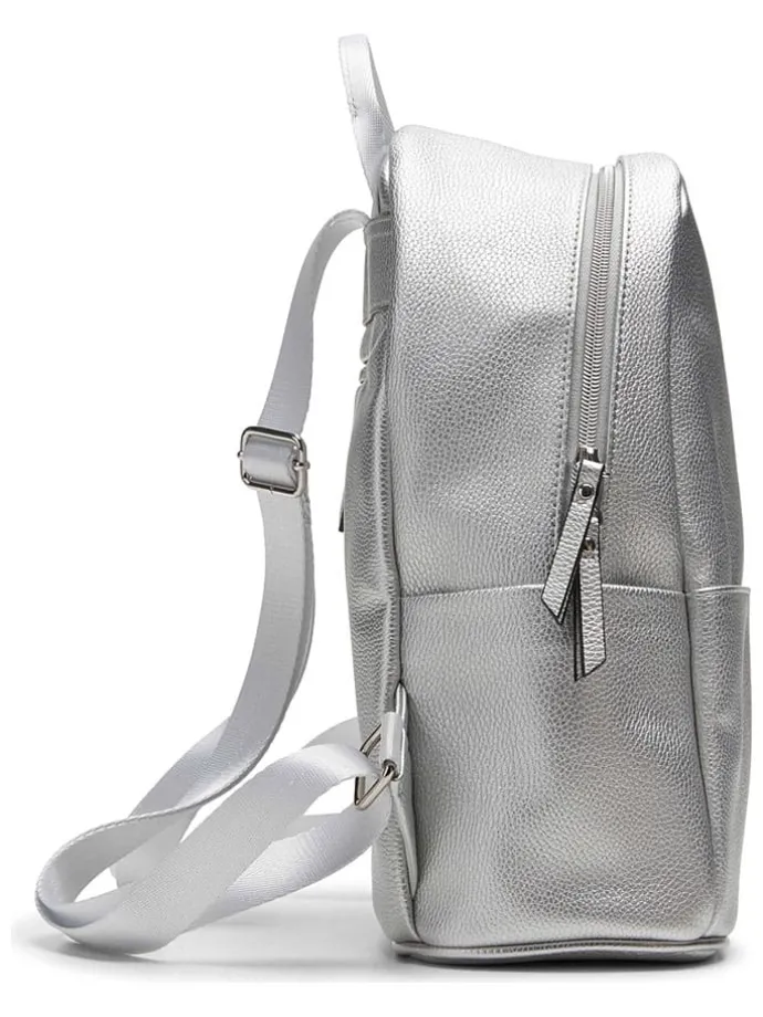 Rugzak "Handlist Lulu" zilverkleurig - (B)24,5 x (H)30 x (D)12 cm