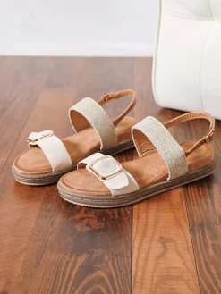Sandalen crème/lichtbruin