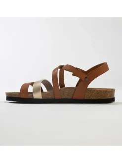 Sandalen "Pantel" lichtbruin/zilverkleurig