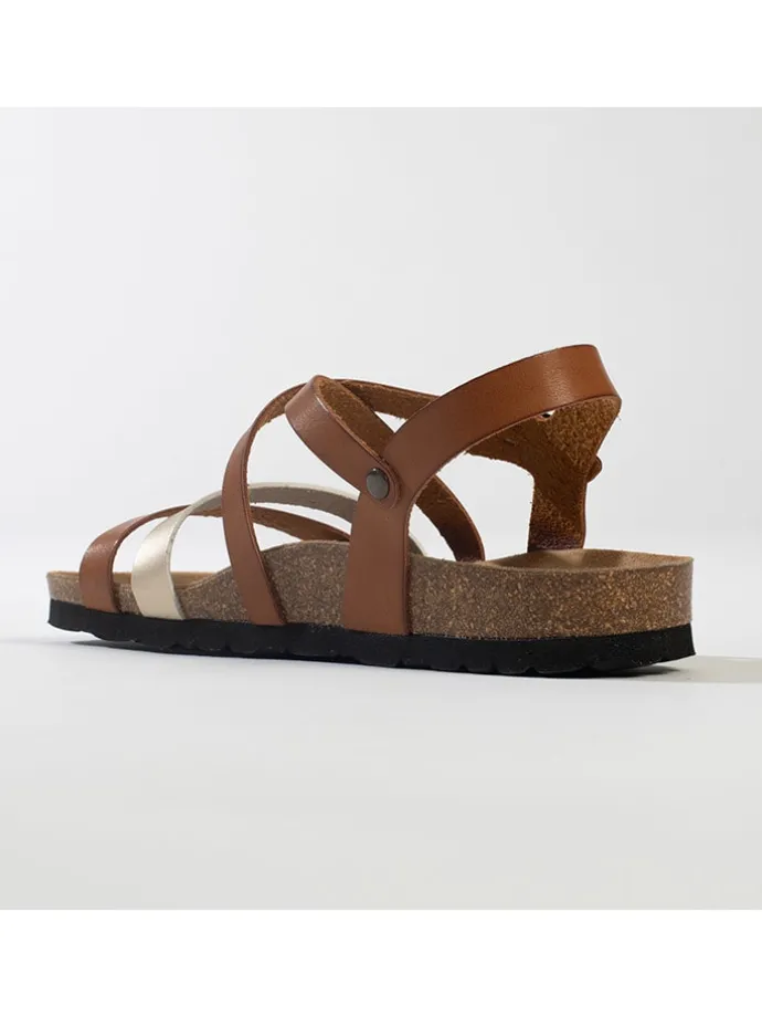 Sandalen "Pantel" lichtbruin/zilverkleurig