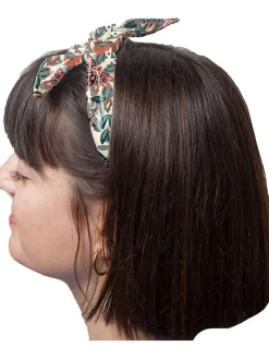 Satijnen bandana "Ornamental Flowers" beige/meerkleurig - (L)55 x (B)55 cm