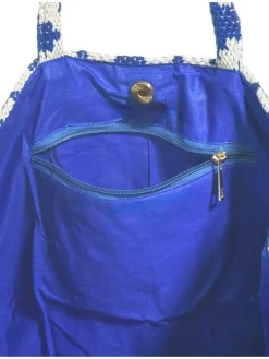 Schoudertas blauw/wit - (B)40 x (H)30 x (D)20 cm
