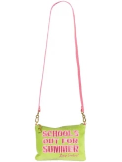 Schoudertas "Ella" groen/roze - (B)24 x (H)18,5 x (D)3 cm