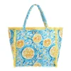 Schoudertas lichtblauw/geel - (B)35 x (H)30 x (D)20 cm