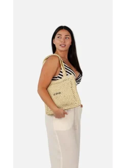 Schoudertas "Mahya" beige - (B)32 x (H)30 x (D)5 cm