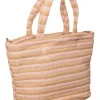 Schoudertas "NORA" naturel/lichtroze - (B)29 x (H)20 x (D)13 cm