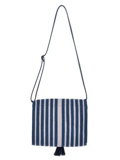 Schoudertas wit/blauw - (B)26 x (H)21 x (D)8 cm