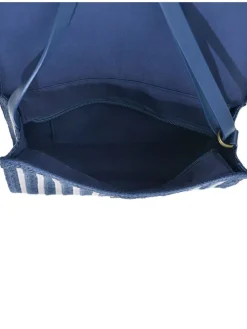 Schoudertas wit/blauw - (B)26 x (H)21 x (D)8 cm