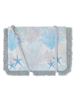 Schoudertas wit/lichtblauw - (B)30 x (H)20 x (D)2 cm