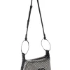 Schoudertas zilverkleurig/zwart - (B)26 x (H)15 x (D)9 cm