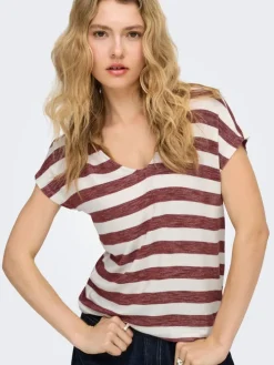 Shirt bordeaux/wit