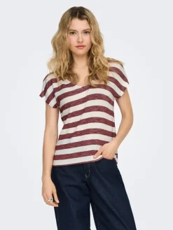 Shirt bordeaux/wit