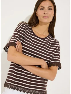 Shirt bruin/crème