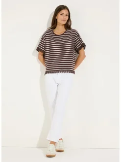 Shirt bruin/crème