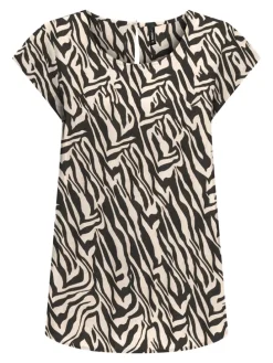 Shirt crème/zwart