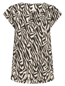 Shirt crème/zwart