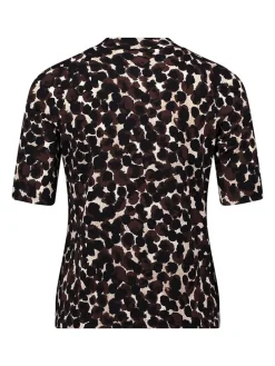 Shirt donkerbruin/zwart/wit