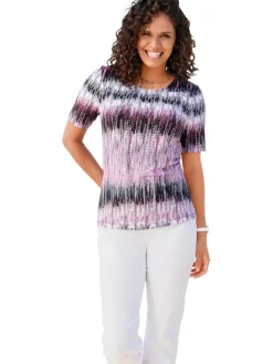 Shirt lichtroze/donkerblauw