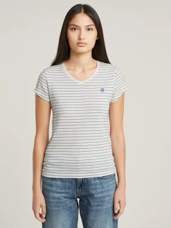 Shirt wit/blauw