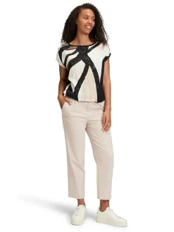 Shirt zwart/crème