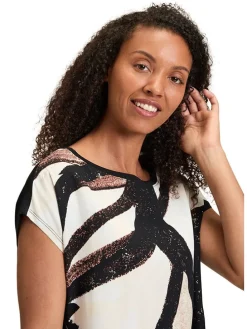 Shirt zwart/crème