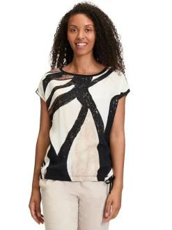 Shirt zwart/crème