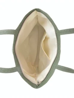 Shopper groen/beige - (B)48 x (H)30 x (D)16 cm