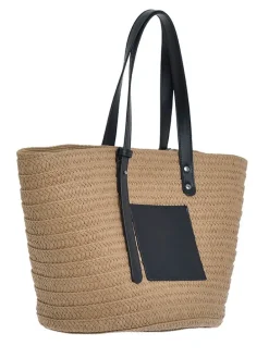Shopper naturel/zwart - (B)47 x (H)27 cm