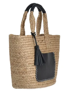 Shopper naturel/zwart - (B)45 x (H)25 x (D)15 cm