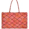 Shopper oranje/roze - (B)58 x (H)32 cm