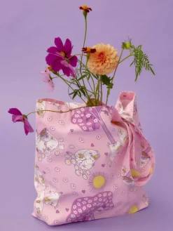 Shopper "Sweethearts" lichtroze/paars - (B)36 x (H)44 cm