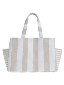 Shopper wit/beige - (B)43 x (H)30 x (D)20 cm