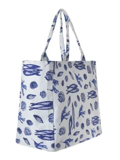 Shopper wit/blauw - (B)42 x (H)35 x (D)20 cm
