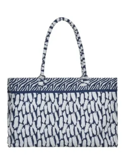 Shopper wit/donkerblauw - (B)45 x (H)37 x (D)20 cm