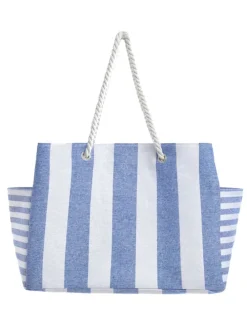 Shopper wit/lichtblauw - (B)43 x (H)30 x (D)20 cm