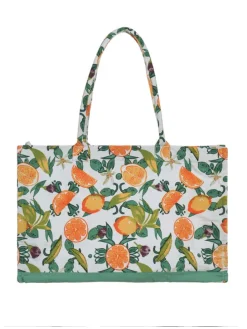 Shopper wit/meerkleurig - (B)58 x (H)32 cm
