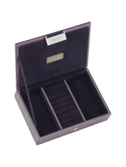 Sieradenkistje paars - (B)18 x (H)12,5 x (D)4,5 cm