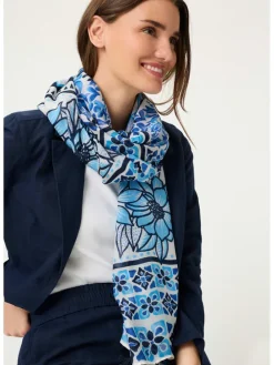 Sjaal blauw/crème