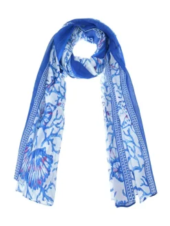 Sjaal blauw/wit - (L)180 x (B)110 cm