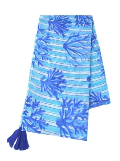 Sjaal blauw/wit - (L)180 x (B)110 cm